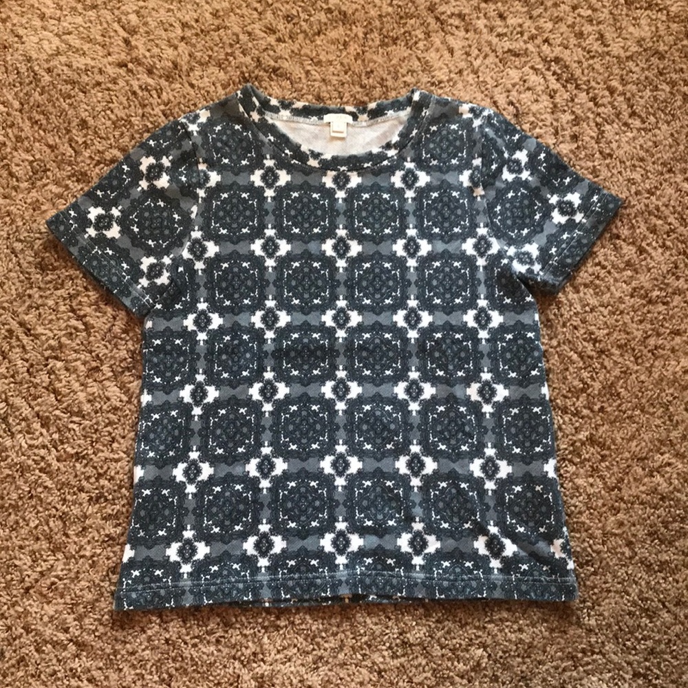 J. CREW black grey & white short sleeve shirt